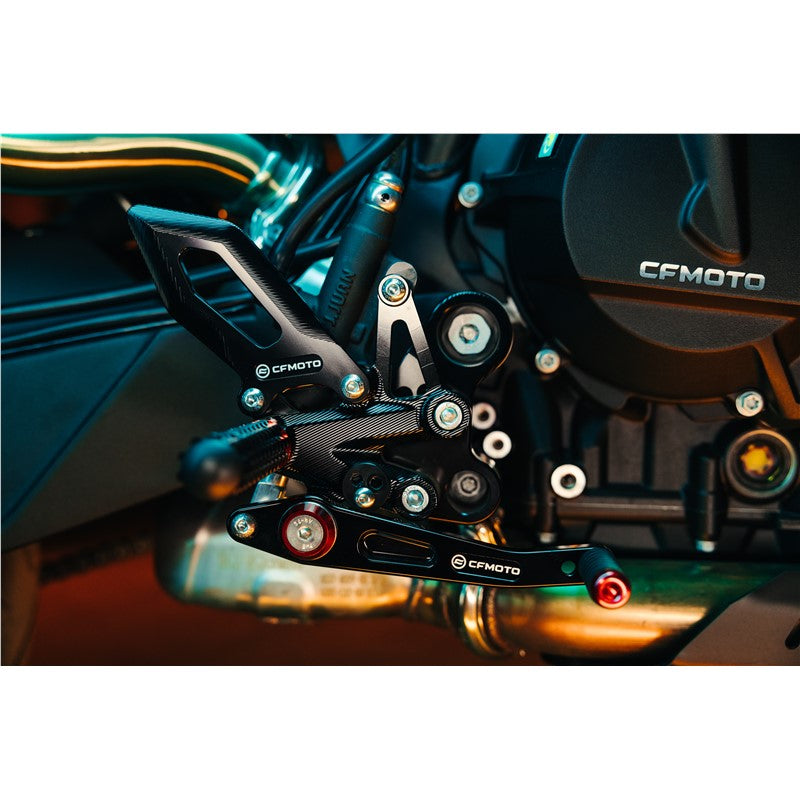 REARSETS- LH- BLACK & TITANIUM