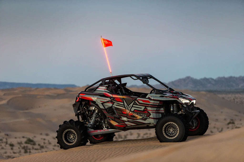 Buggy Whip 4" & 6" Bright Visibility Quick-Release LED Whip Lights