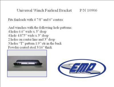 UTV FAIRLEAD BRACKET FOR 2500-4000LB WINCHES