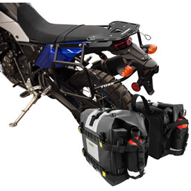 Tusk Pannier Racks with Nelson Rigg Hurricane Dry Saddlebags with Top Rack Black