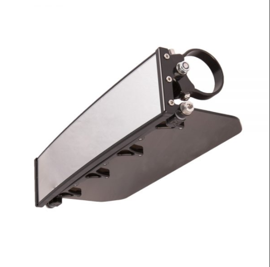 12″ Wide Panoramic Rearview Mirror with Folding Sun Visor – Solid Black Shield