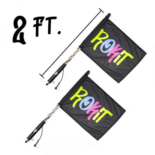 Pair of 2Ft Gen2 Rokit LED Bluetooth and Remote Whips