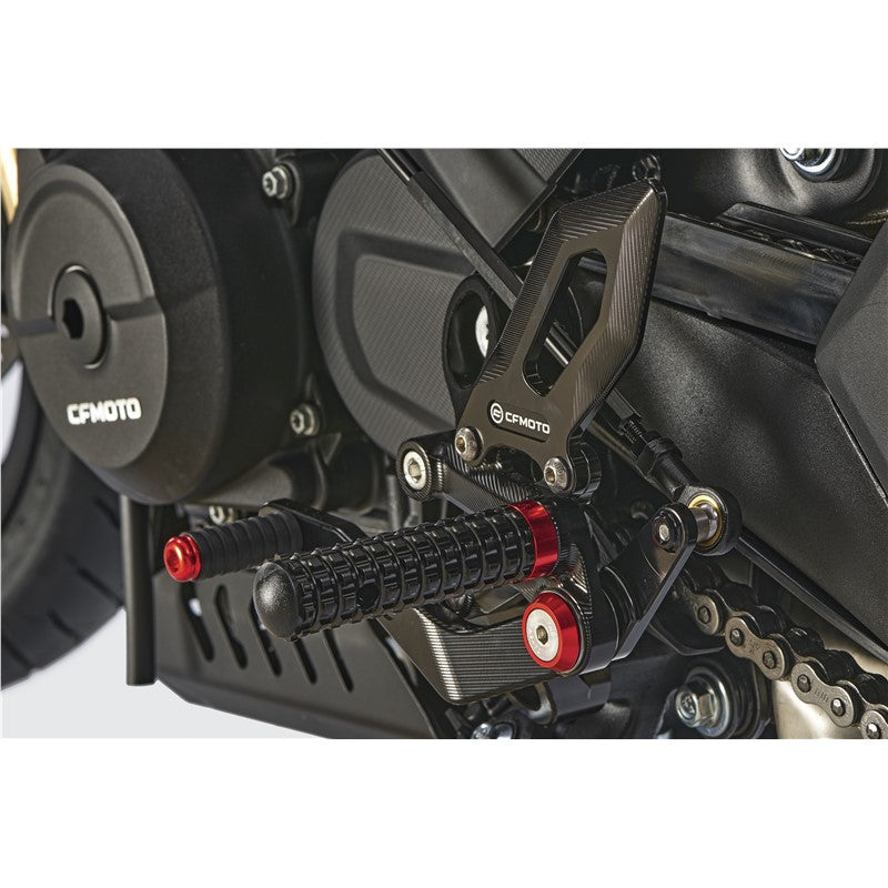 REARSETS- LH- BLACK & TITANIUM