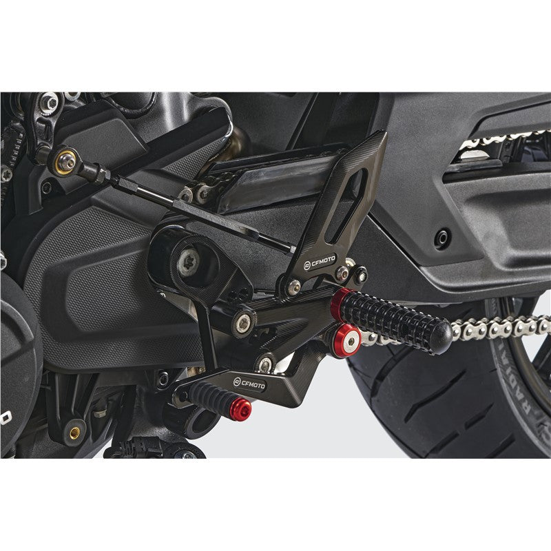 REARSETS- LH- BLACK & TITANIUM