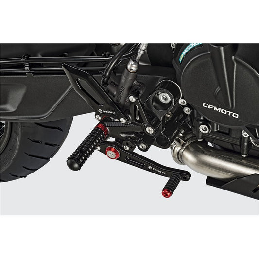 REARSETS- LH- BLACK & TITANIUM
