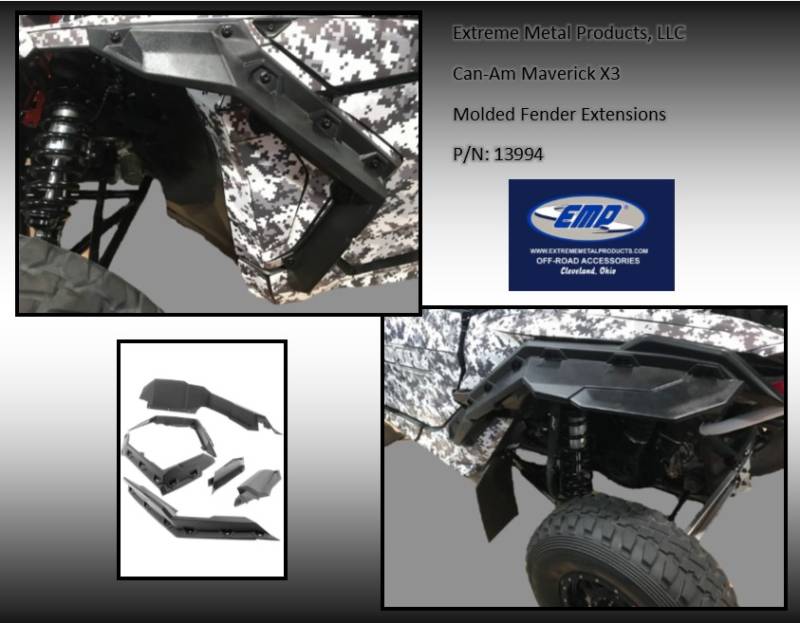 CAN-AM MAVERICK X3 WIDE MOLDED FENDERS/FENDER FLARES