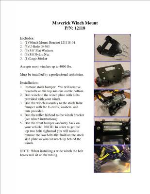 Maverick Winch Mount