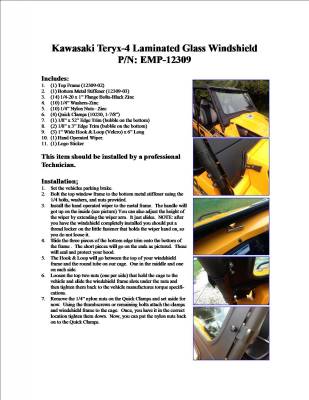 Teryx-4 & 2014 Teryx-2 Laminated Safety Glass Windshield