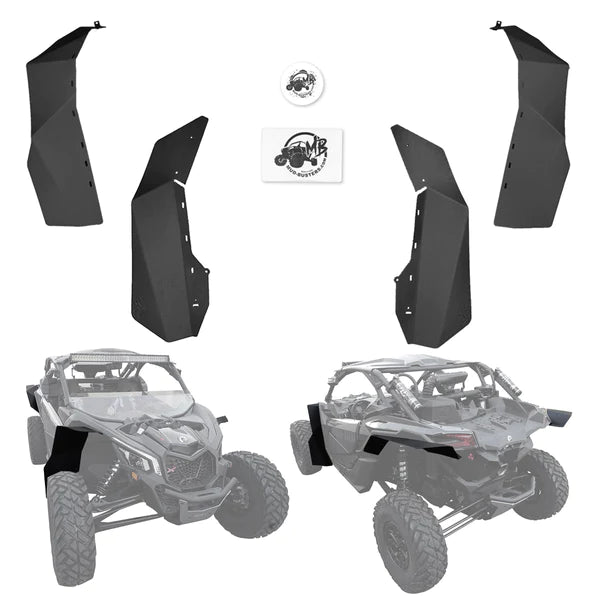 Mud-Busters Max Stock Fender Flares for Can-Am Maverick X3 RS (72 inch) 2017-2024