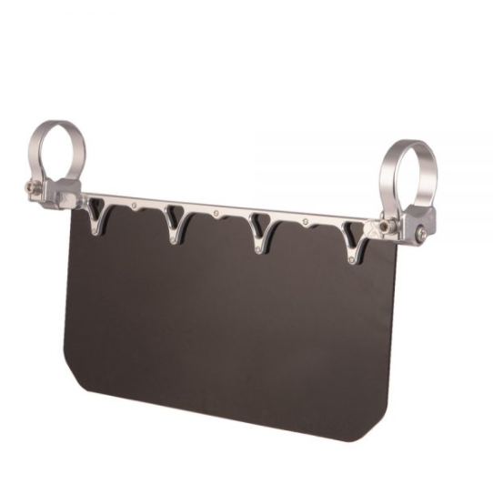 12″ X 6" WIDE MOUNT SUN VISOR - SOLID BLACK SHIELD