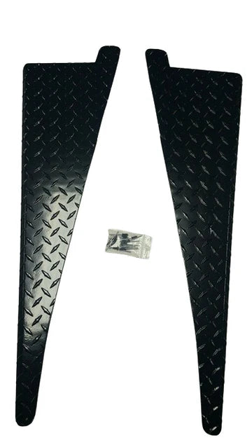 JEEP CJ7 DIAMOND PLATE FENDER TOP COVERS 45° bend 1/2" BLACK