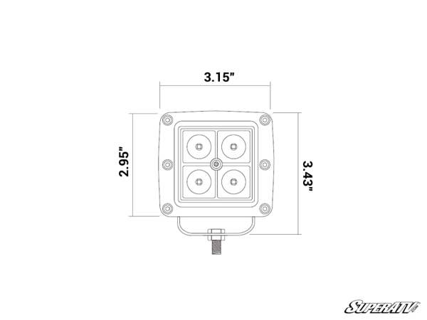 3" LED Cube Lights : Flood Pattern