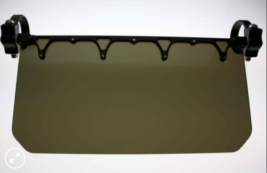 12″ Wide Sun Visor – Solid Black Shield