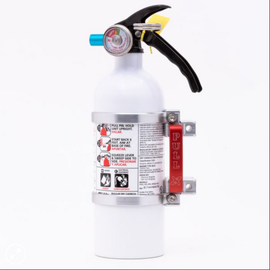 Quick release fire extinguisher mount w/ 2lb extinguisher