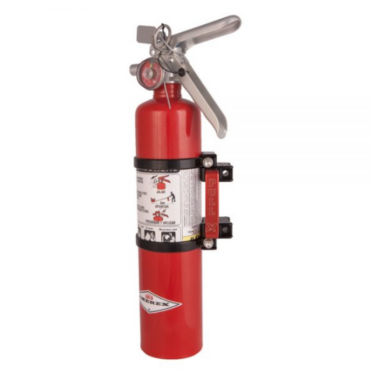 Quick release fire extinguisher mount w/ 2.5lb extinguisher