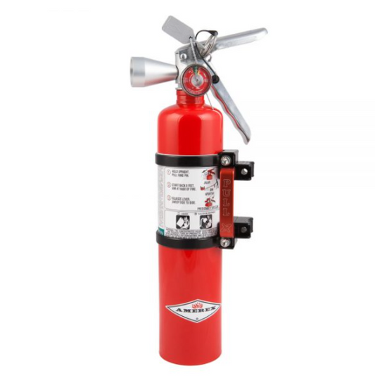 Quick release fire extinguisher mount w/ 2.5lb HALOTRON extinguisher